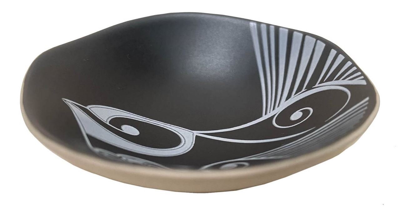 Jo Luping Design - Piwakawaka White On Black | 7cm Porcelain Bowl