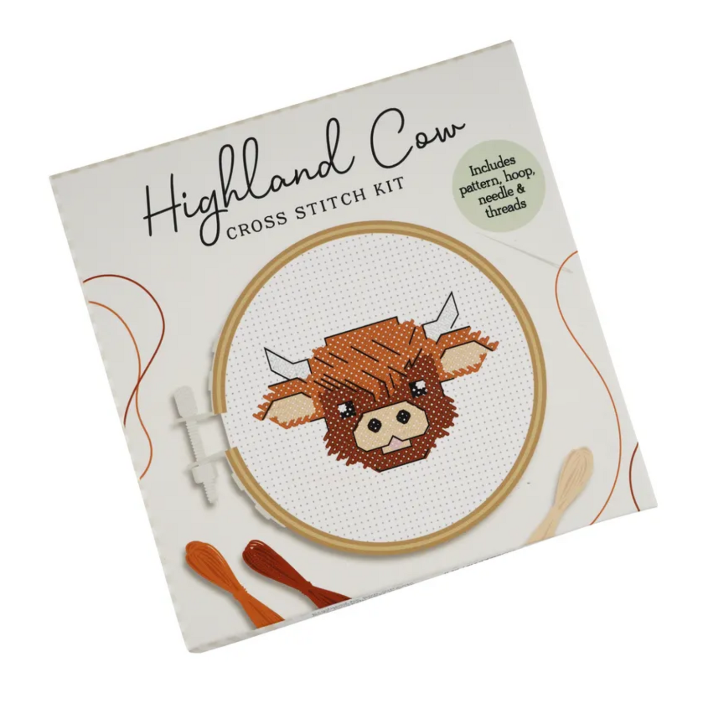 The Beekeeper Highland Cow Cross Stitch