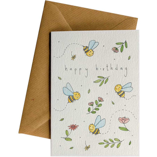 Little Difference Greeting Card - Happy Birthday Bees