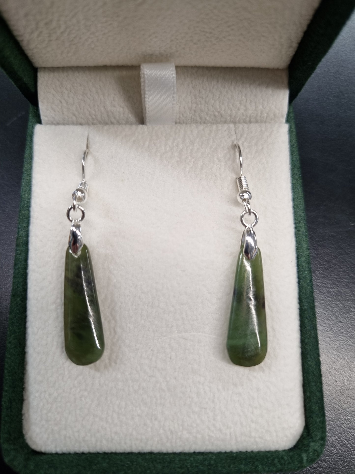 Jaslin Greenstone - Drop Earrings 23mm