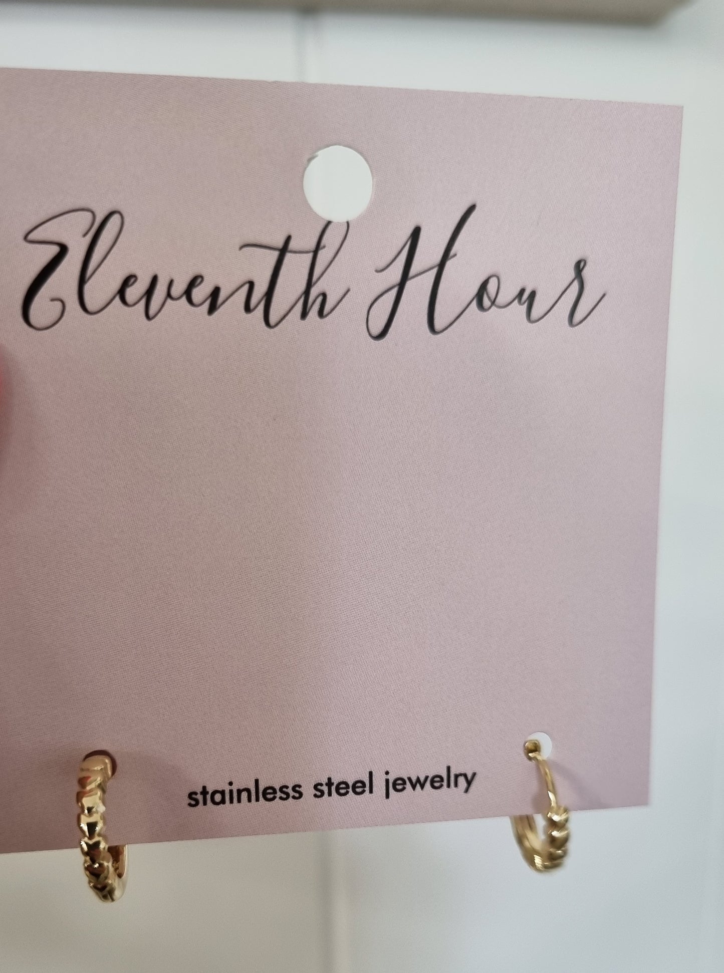 Eleventh Hour Heart Huggie Hoop Earrings