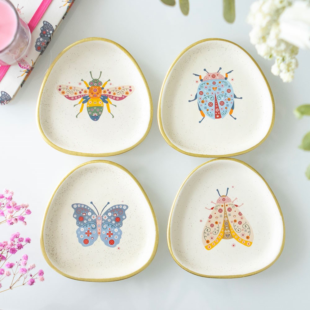 Floral Bug Trinket Dish