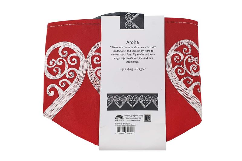 Jo Luping Design - Aroha White On Red | Ecofelt Growbag