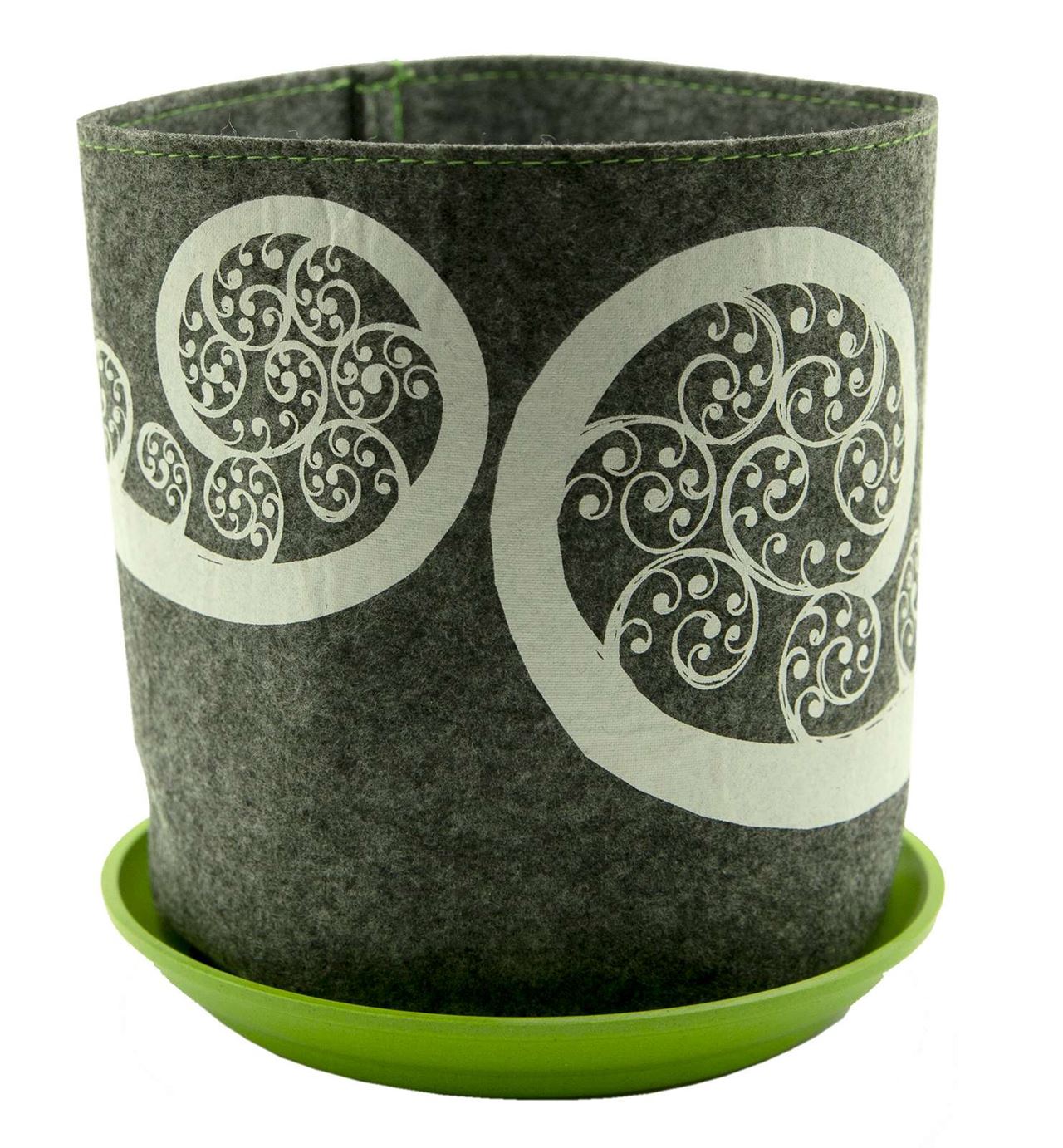 Jo Luping Design - Fern Frond On Mid Grey | Ecofelt Growbag