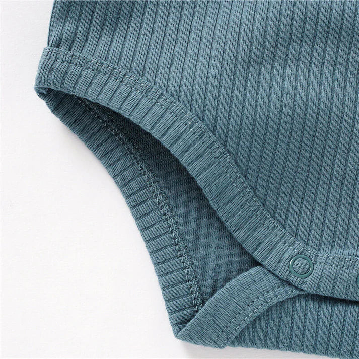 Hello Poppett Original Longsleeved Ribbed Bodysuit | Duck Egg