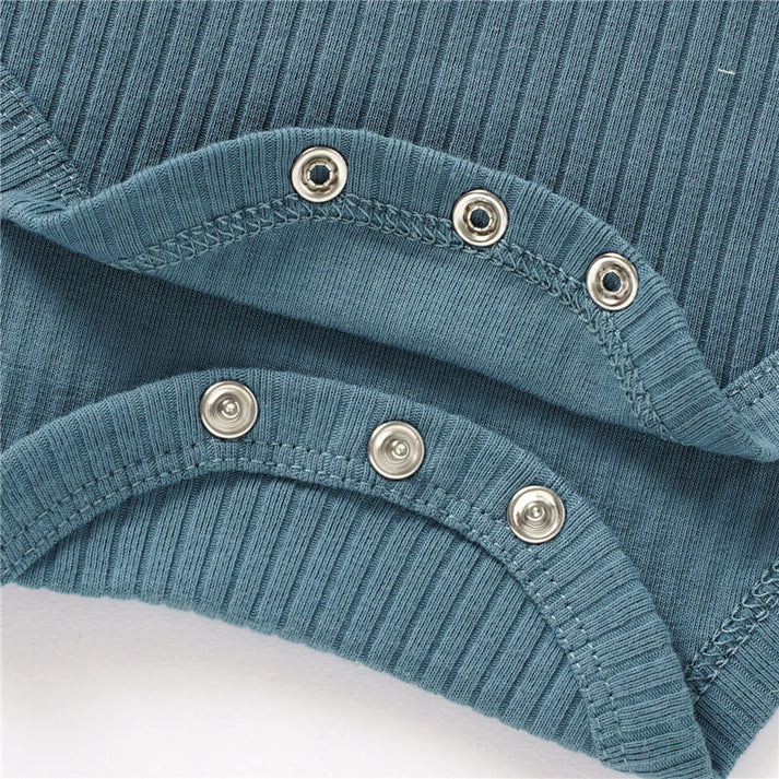 Hello Poppett Original Longsleeved Ribbed Bodysuit | Duck Egg