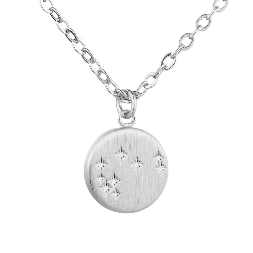 Little Taonga Round Mystical Matariki Earrings or Necklace | Silver