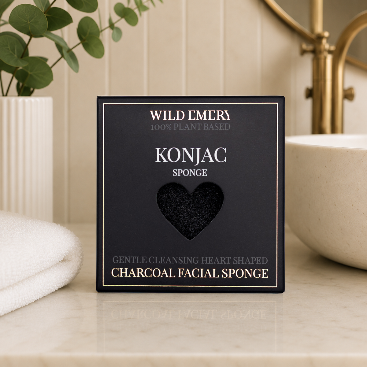 Wild Emery Konjac Facial Sponge | Charcoal