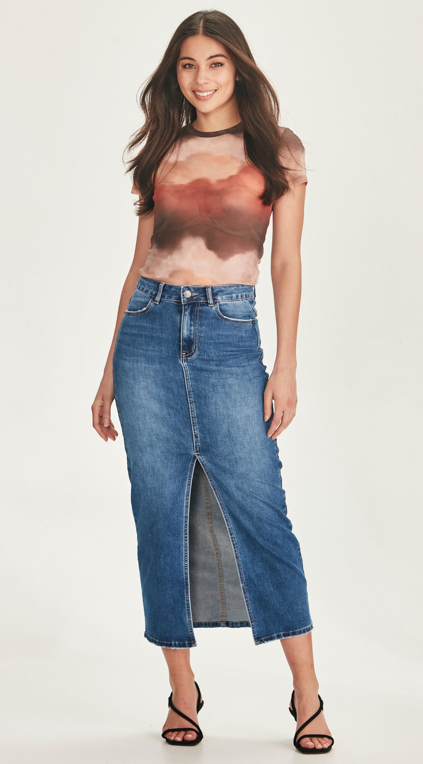 Junkfood Hazel Long Skirt - Blue