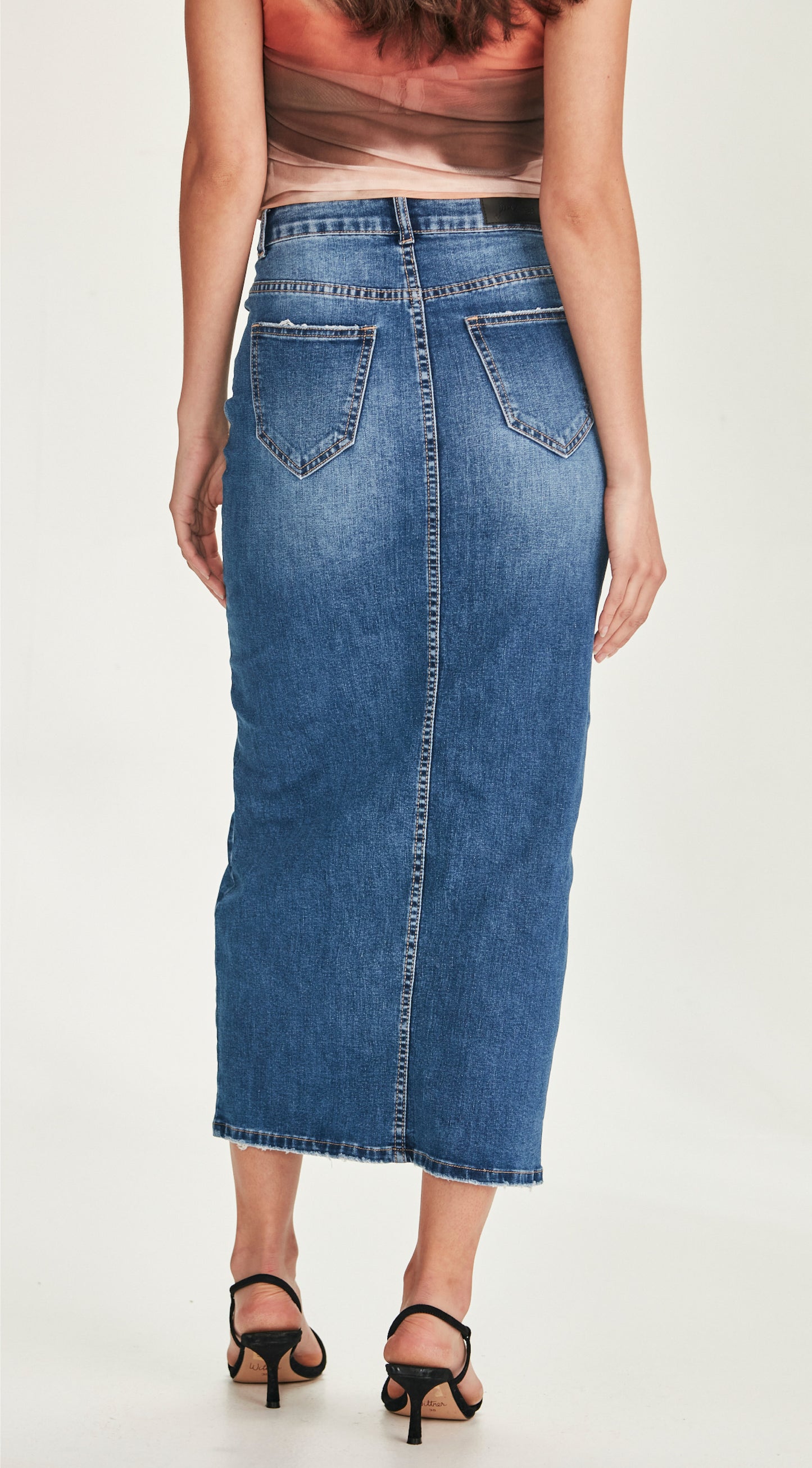 Junkfood Hazel Long Skirt - Blue