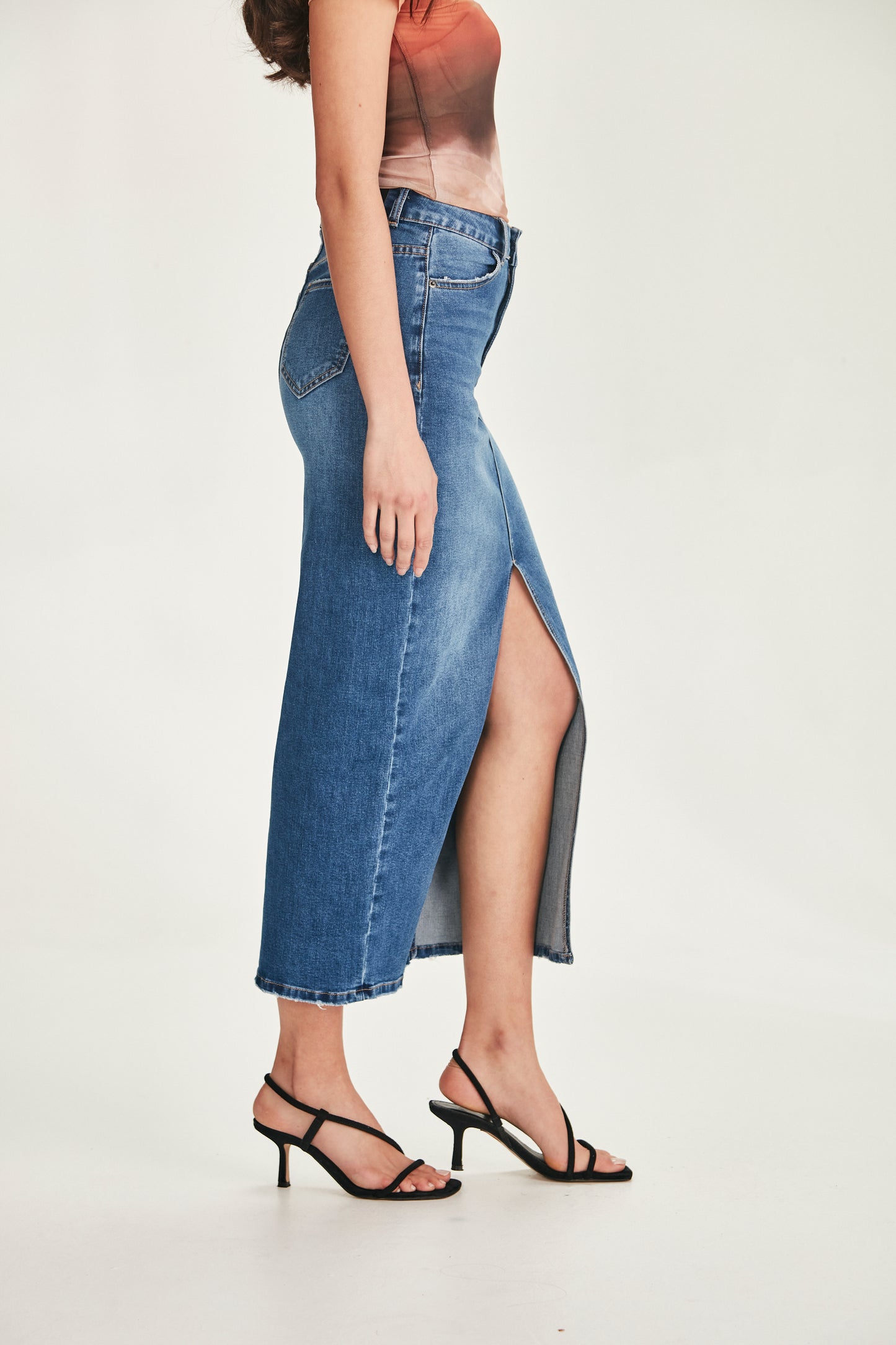 Junkfood Hazel Long Skirt - Blue