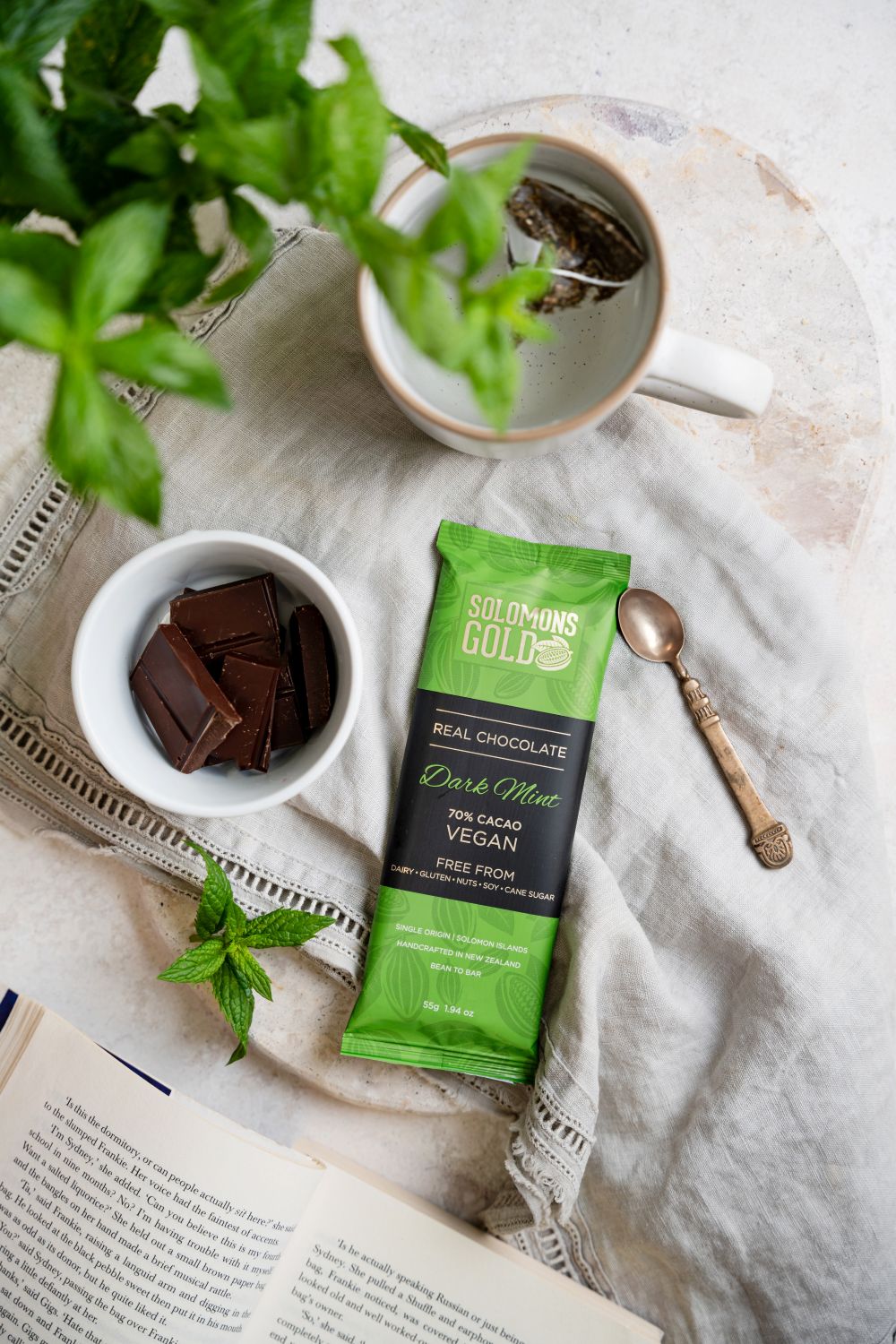 Solomons Gold Vegan Chocolate | Dark Mint 70% 55g