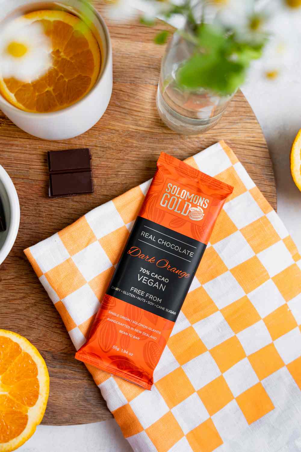Solomons Gold Vegan Chocolate | Dark Orange 70% 55g