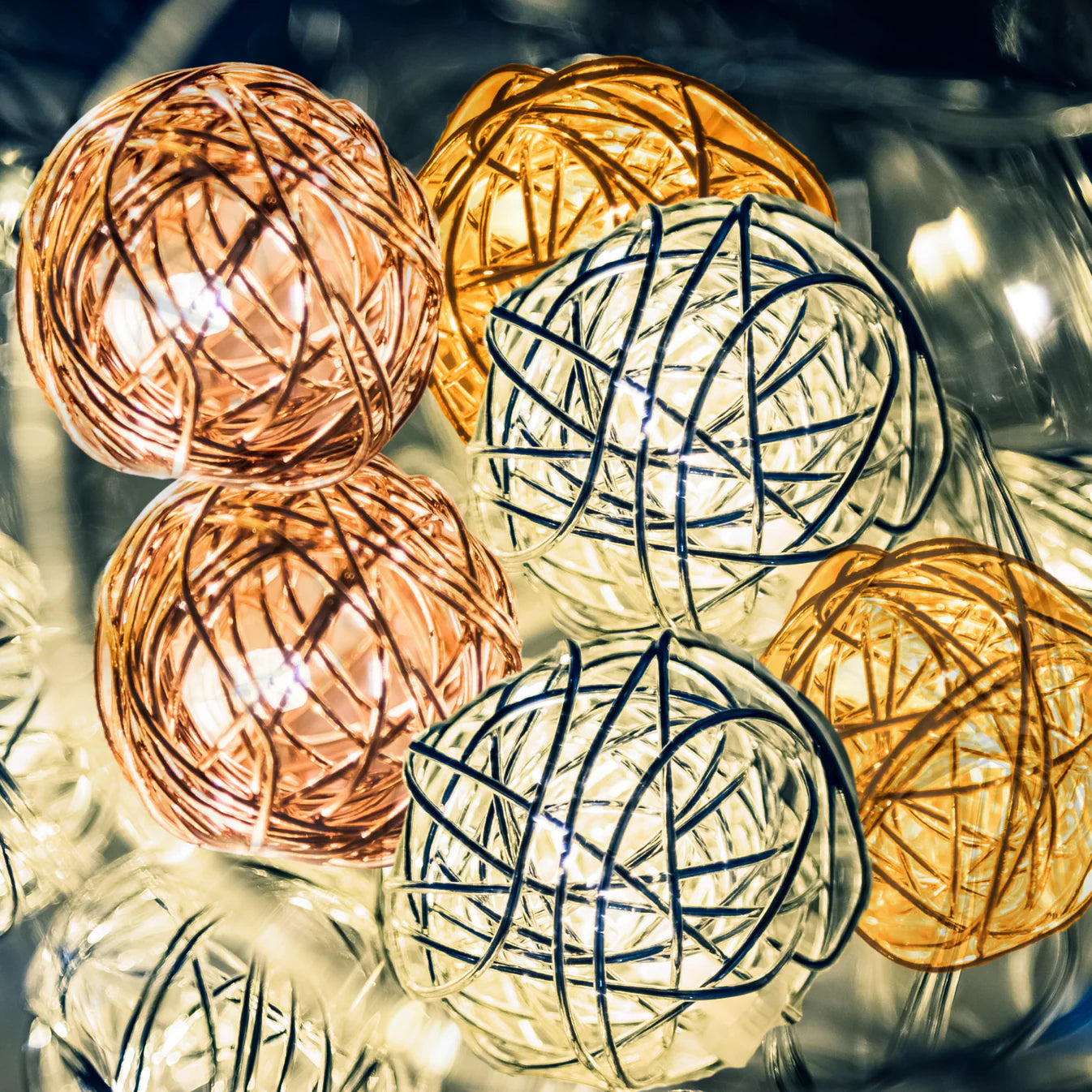 Stellar 4m Plug-In Woven Orbs Fairy Lights