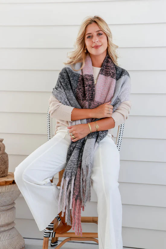 Free Spirit Australia Comfort Scarf | Pink Grey