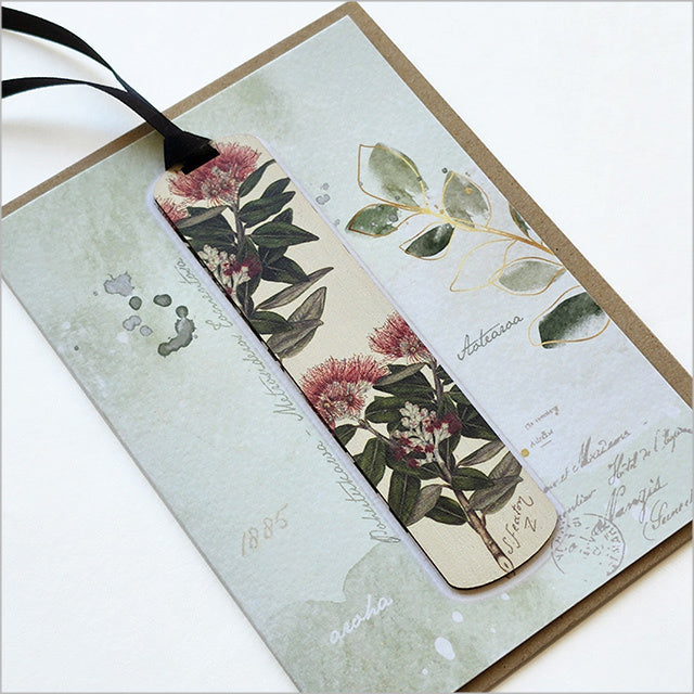 Crystal Ashley Bookmark Greeting Card - Pohutukawa