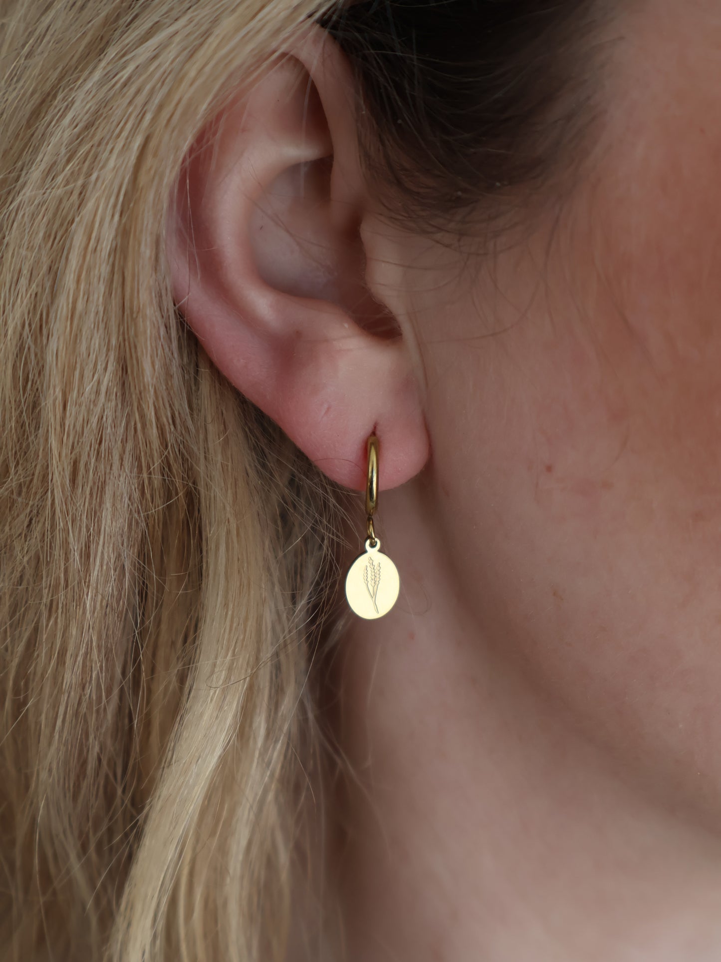 Katy B Oval Flower Hoop Earrings