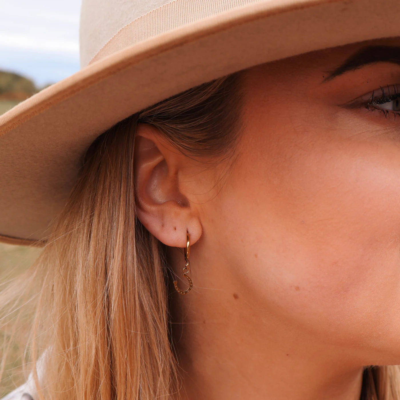 Katy B Horse Shoe Hoop Earrings