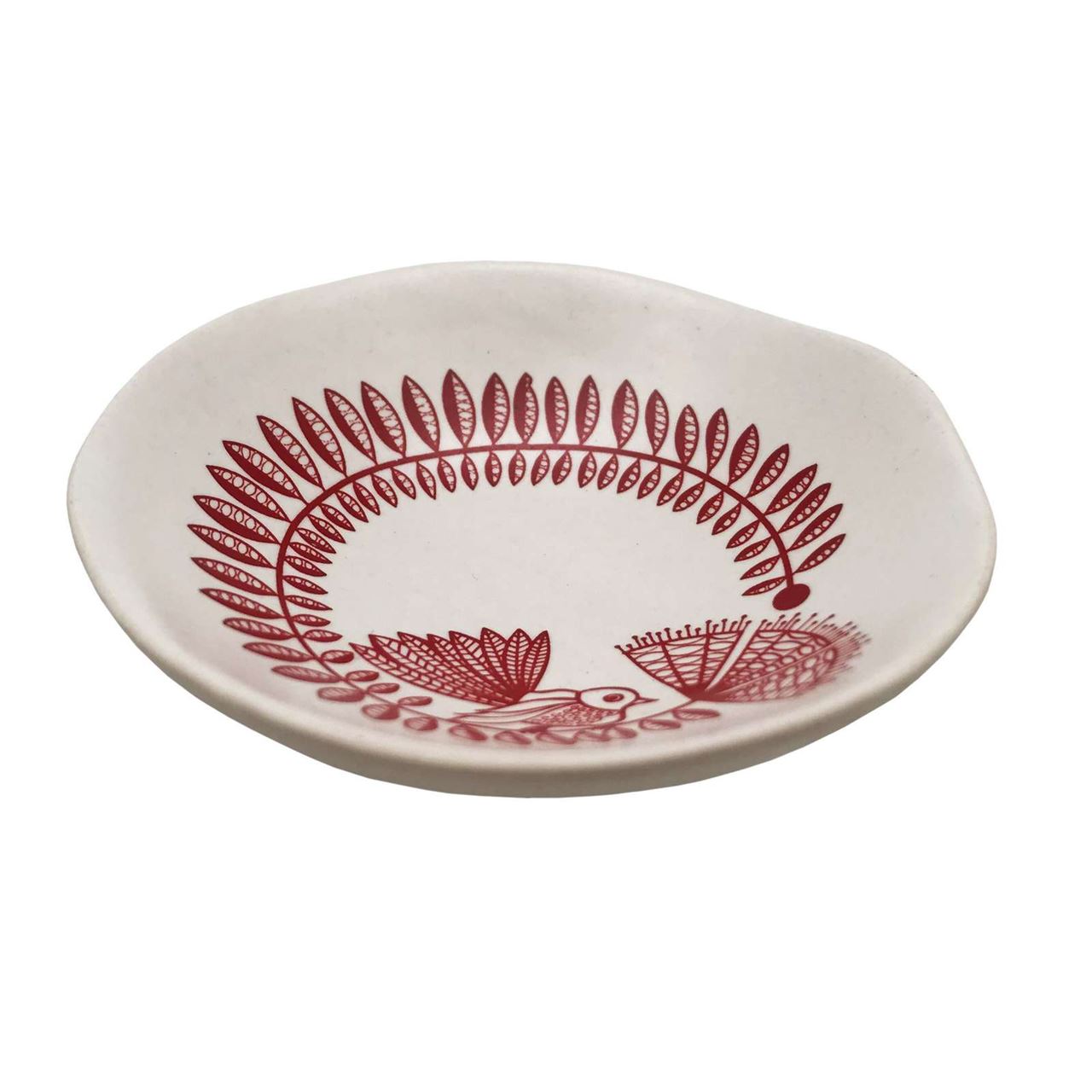 Jo Luping Design - Red Fantail & Pohutukawa On White | 7cm Porcelain Bowl