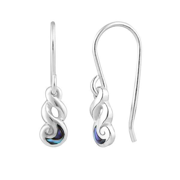 Little Taonga Sterling Silver Paua Pendant Twist Earring