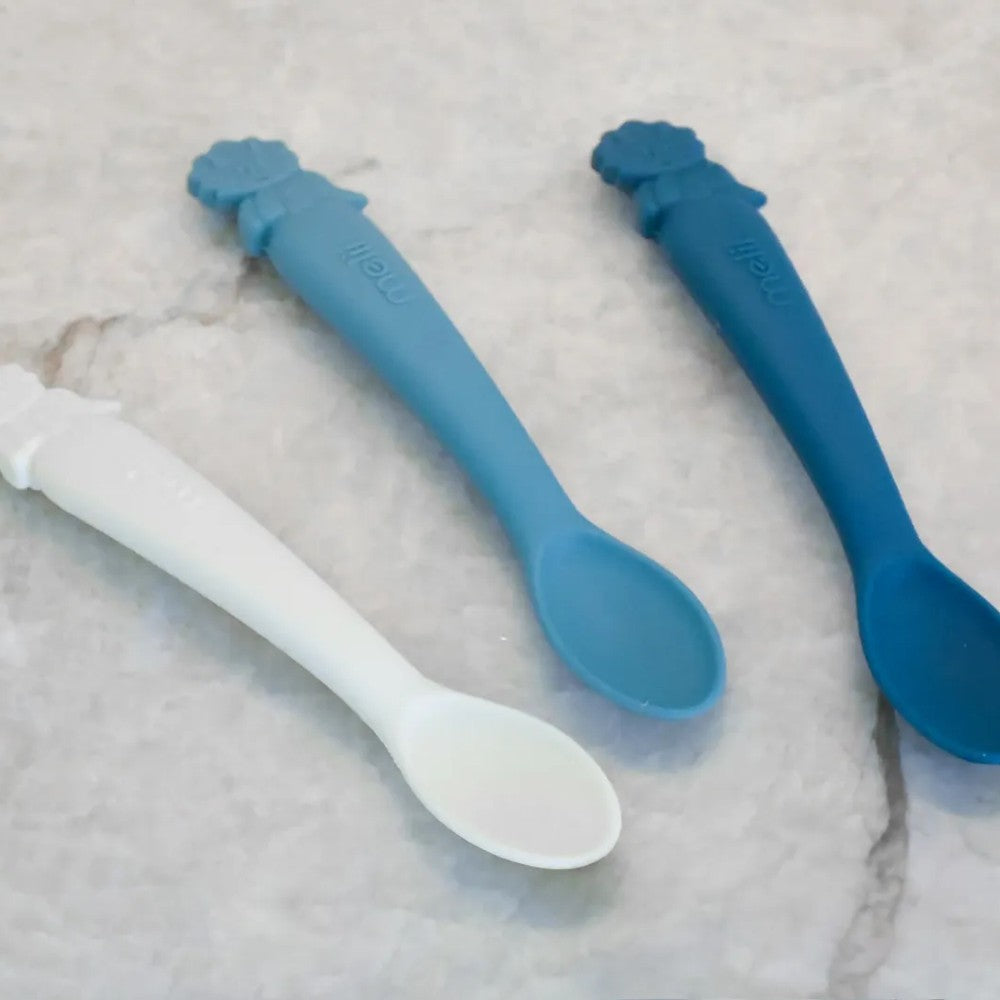 Melii 3 Piece Silicone Spoons - Luxe Blue