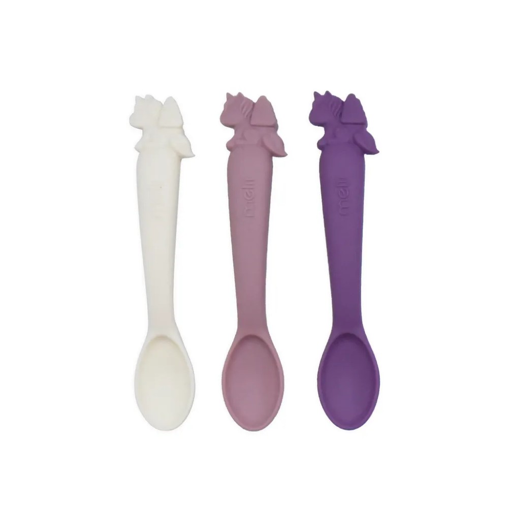 Melii 3 Piece Silicone Spoons - Luxe Purple