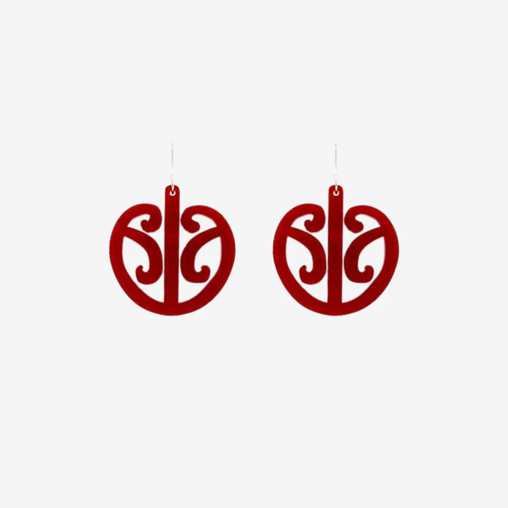 Nichola Earrings - Mangopare | Red Clear Small
