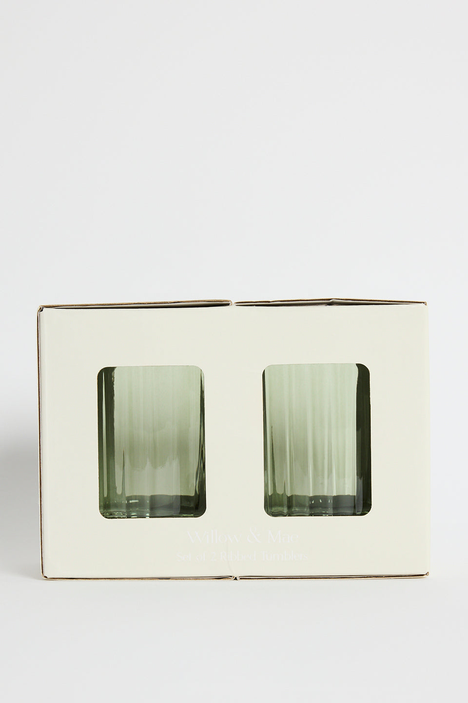 Willow & Mae Ribbed Tumblers | Olive Green