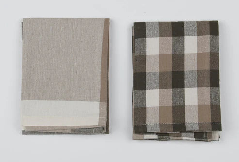 Raine & Humble Tea Towel S/2 | Olive Giant Check