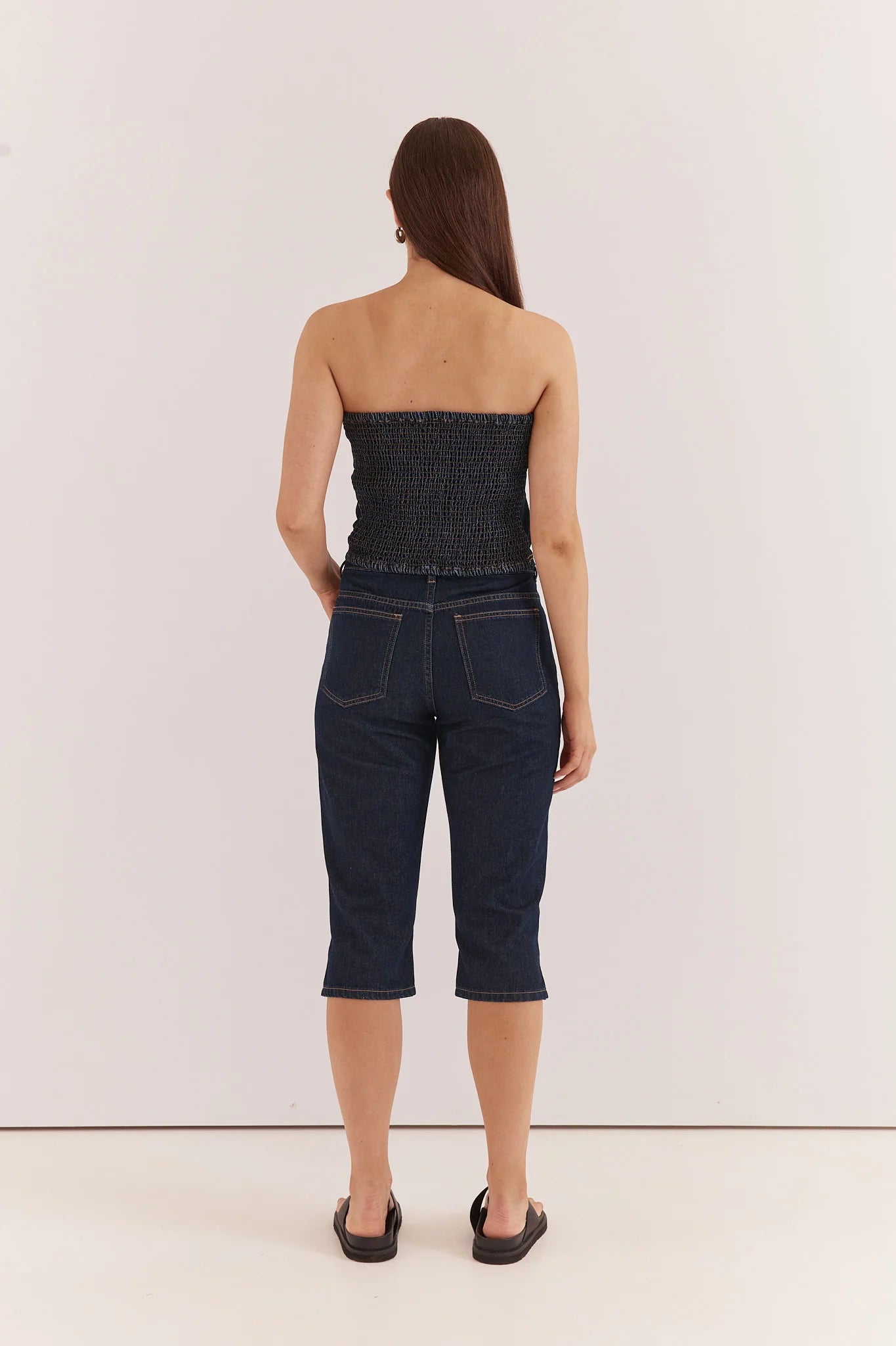SASS Lela Denim Pedal Pusher | Navy Rinse Wash