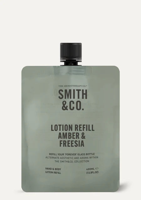 Smith & Co. Lotion Refill 400ml | Amber & Freesia