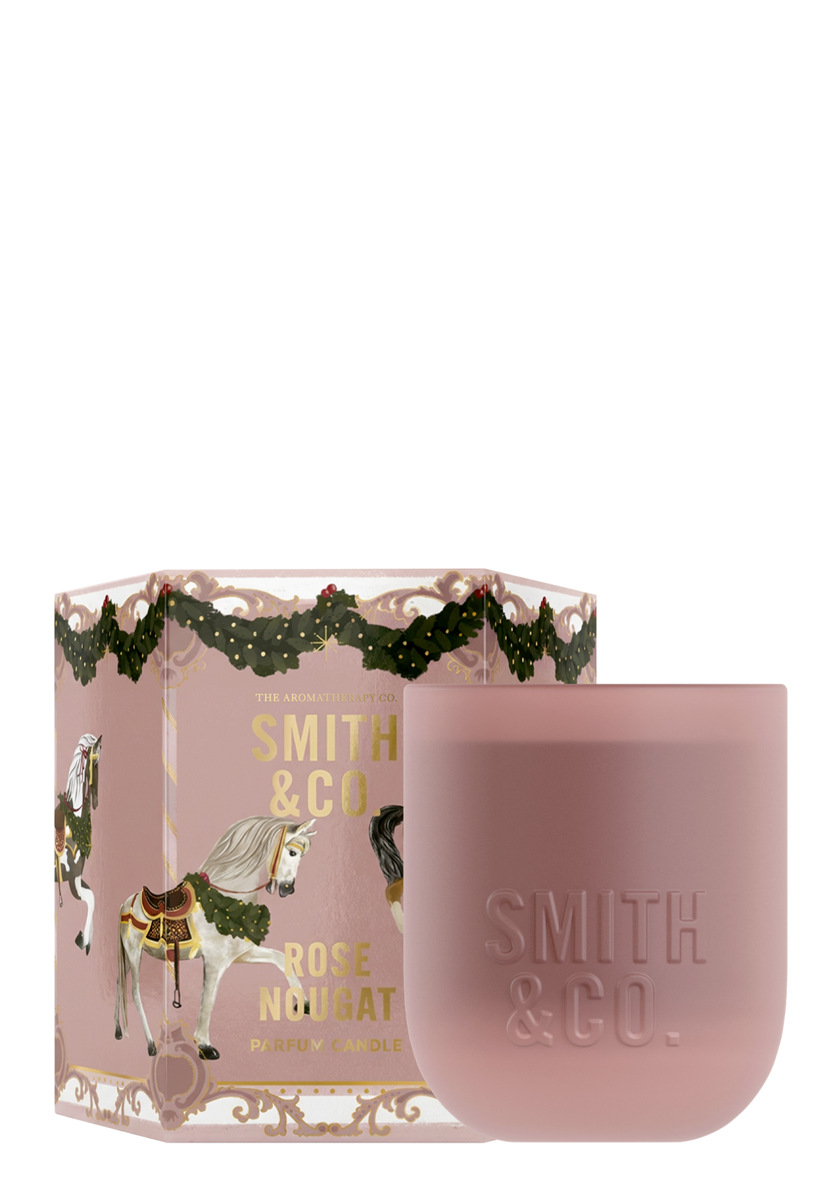 Smith & Co Festive Candle 80g - Rose Nougat