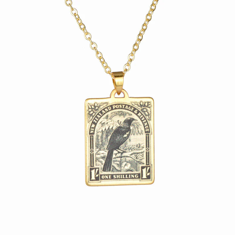 Little Taonga 1935 Pictorial Vintage Stamp Necklace | Tui