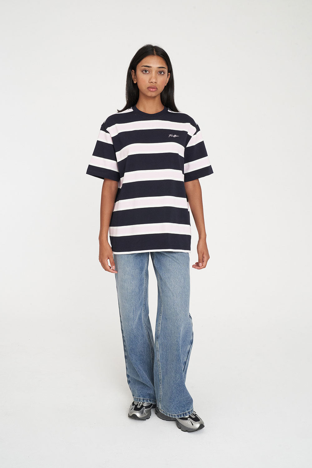 Huffer Brooklyn Relax Tee | Navy/Petal