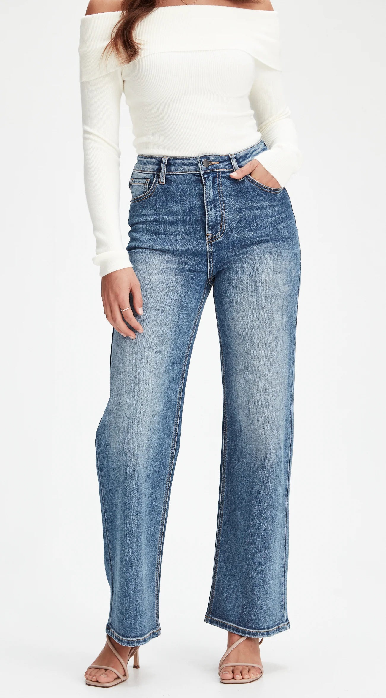 Junkfood Wendy Short Stuff Jean | Denim Blue