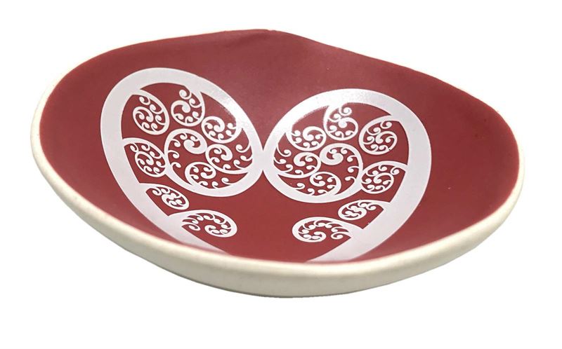 Jo Luping Design - White Aroha On Red | 7cm Porcelain Bowl