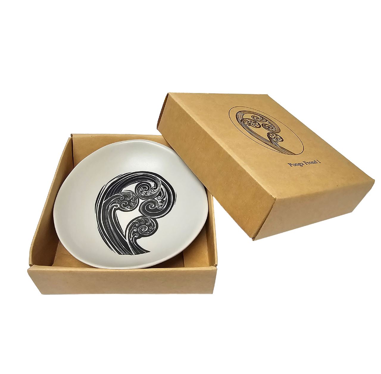 Jo Luping Design - Black Ponga on White | 10cm Porcelain Bowl