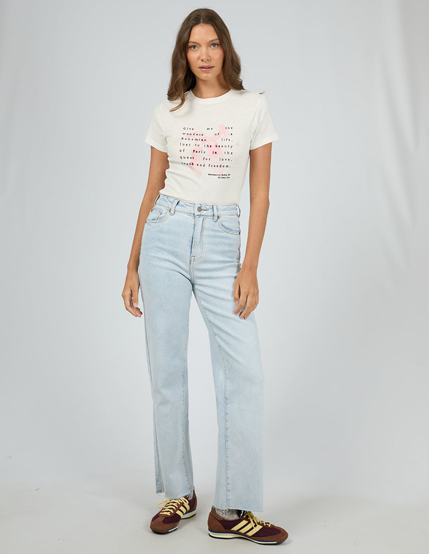 All About Eve Clover Linen Blend Tee | White