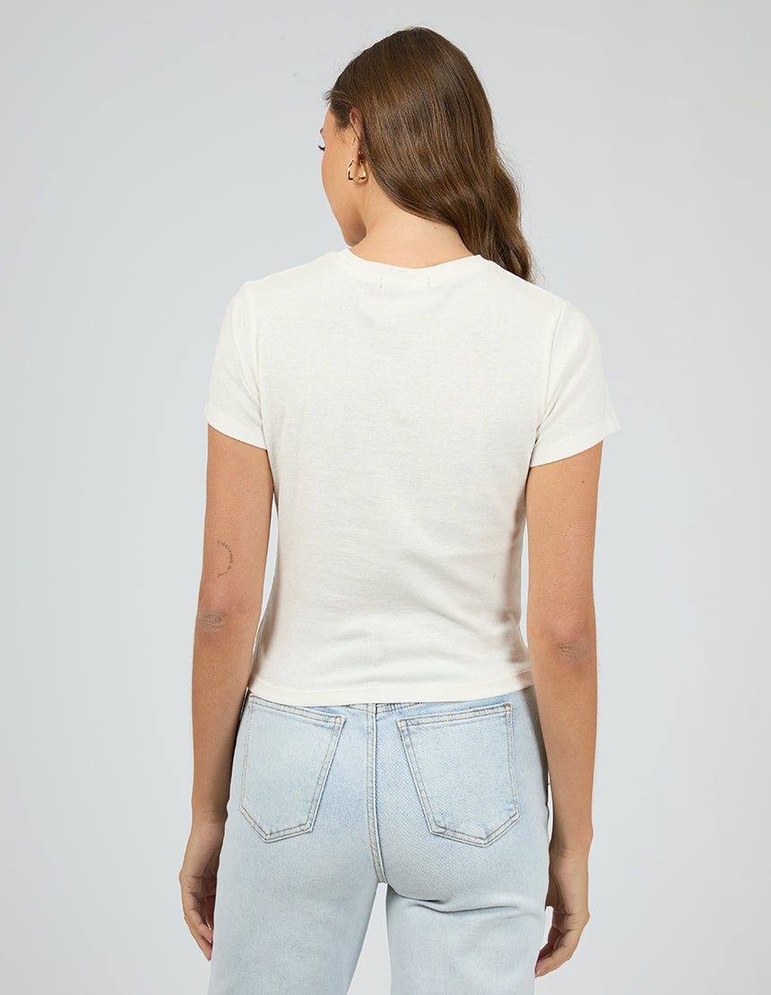 All About Eve Clover Linen Blend Tee | White