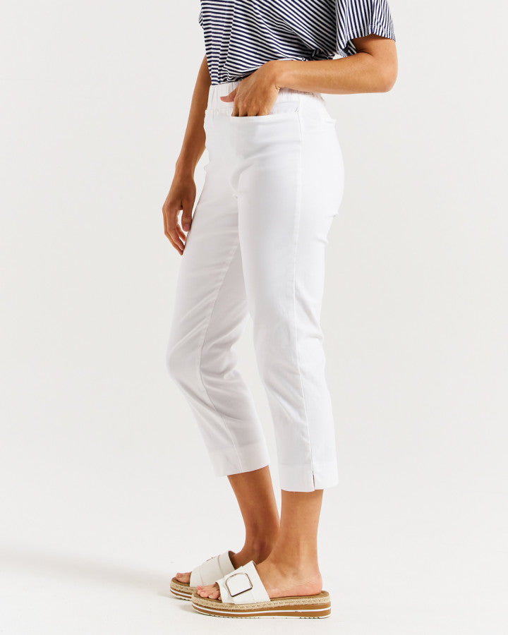 Betty Basics Crop Bengaline Pant | White
