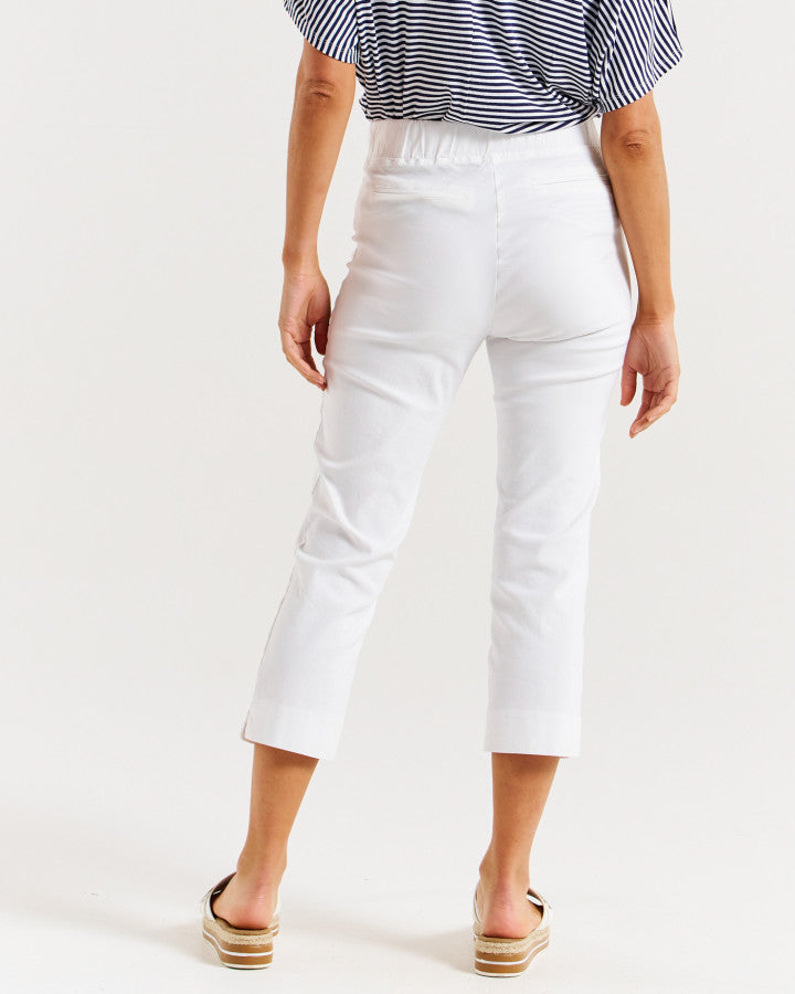 Betty Basics Crop Bengaline Pant | White