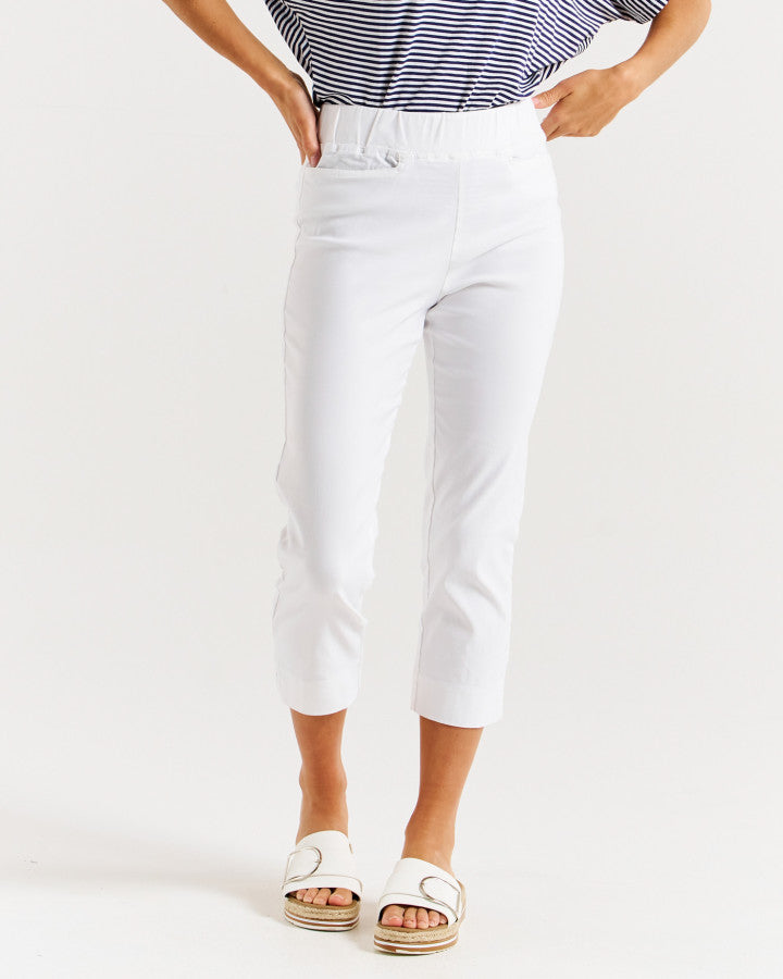 Betty Basics Crop Bengaline Pant | White