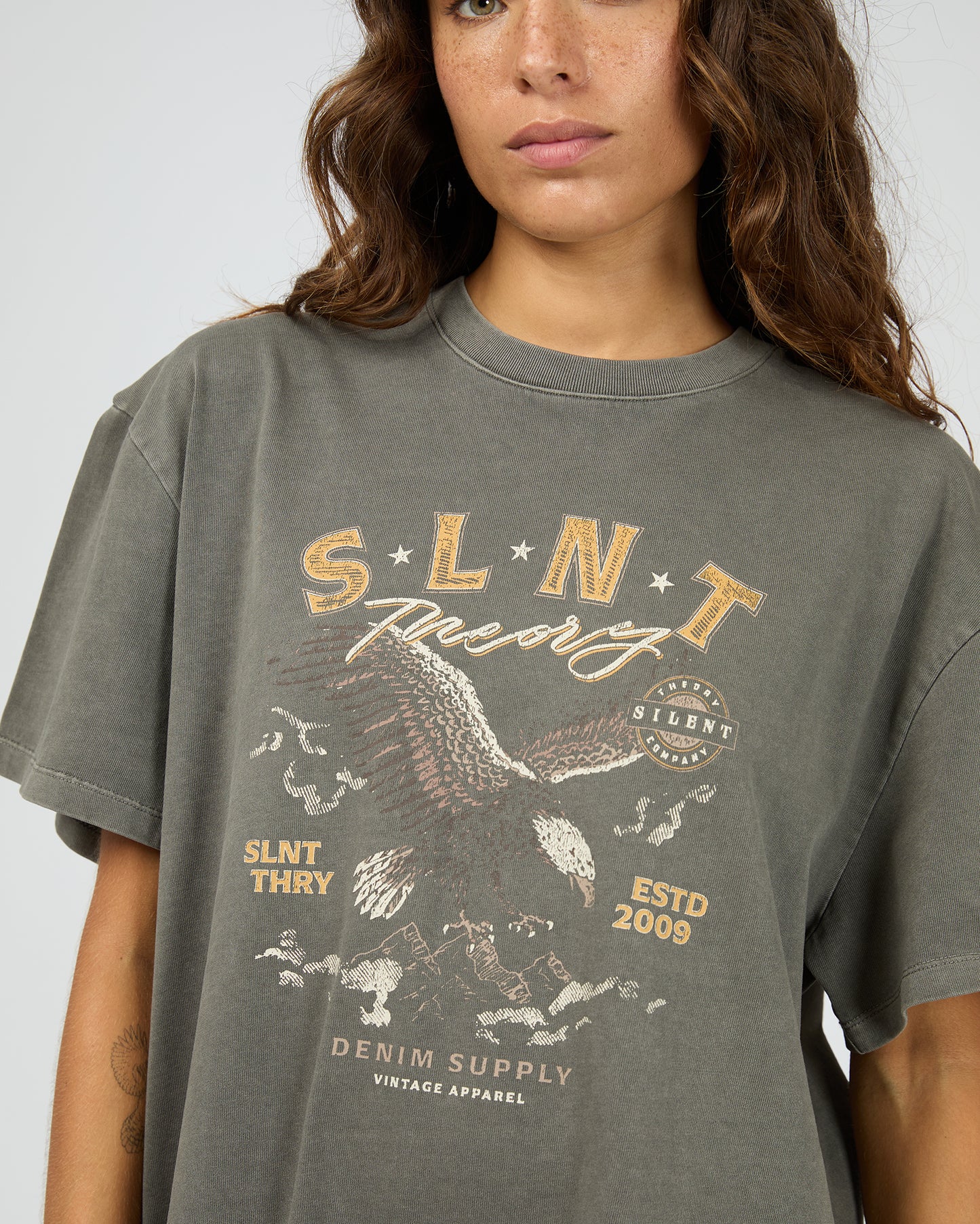 Silent Theory Flying Free Tee Dress | Coal