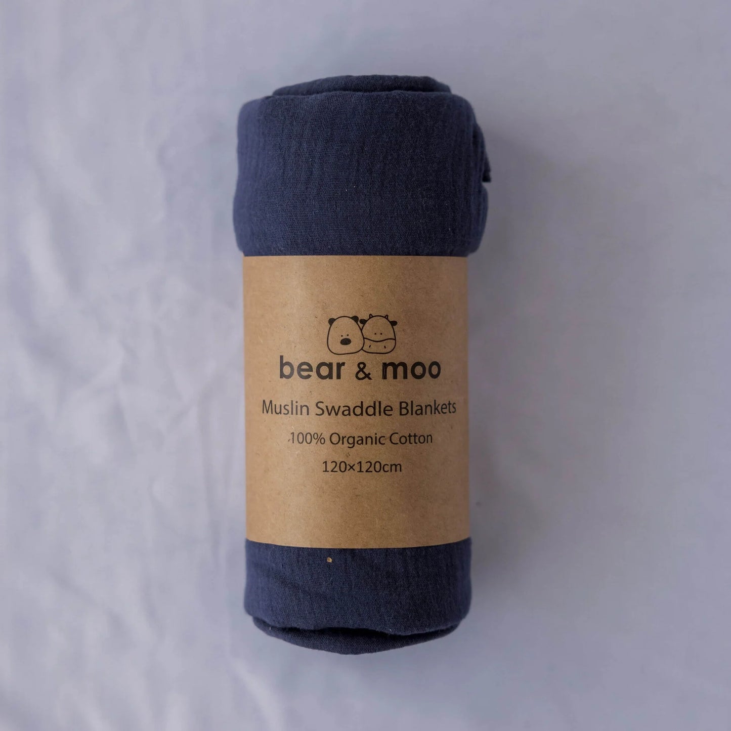 Bear & Moo Muslin Swaddle Blanket