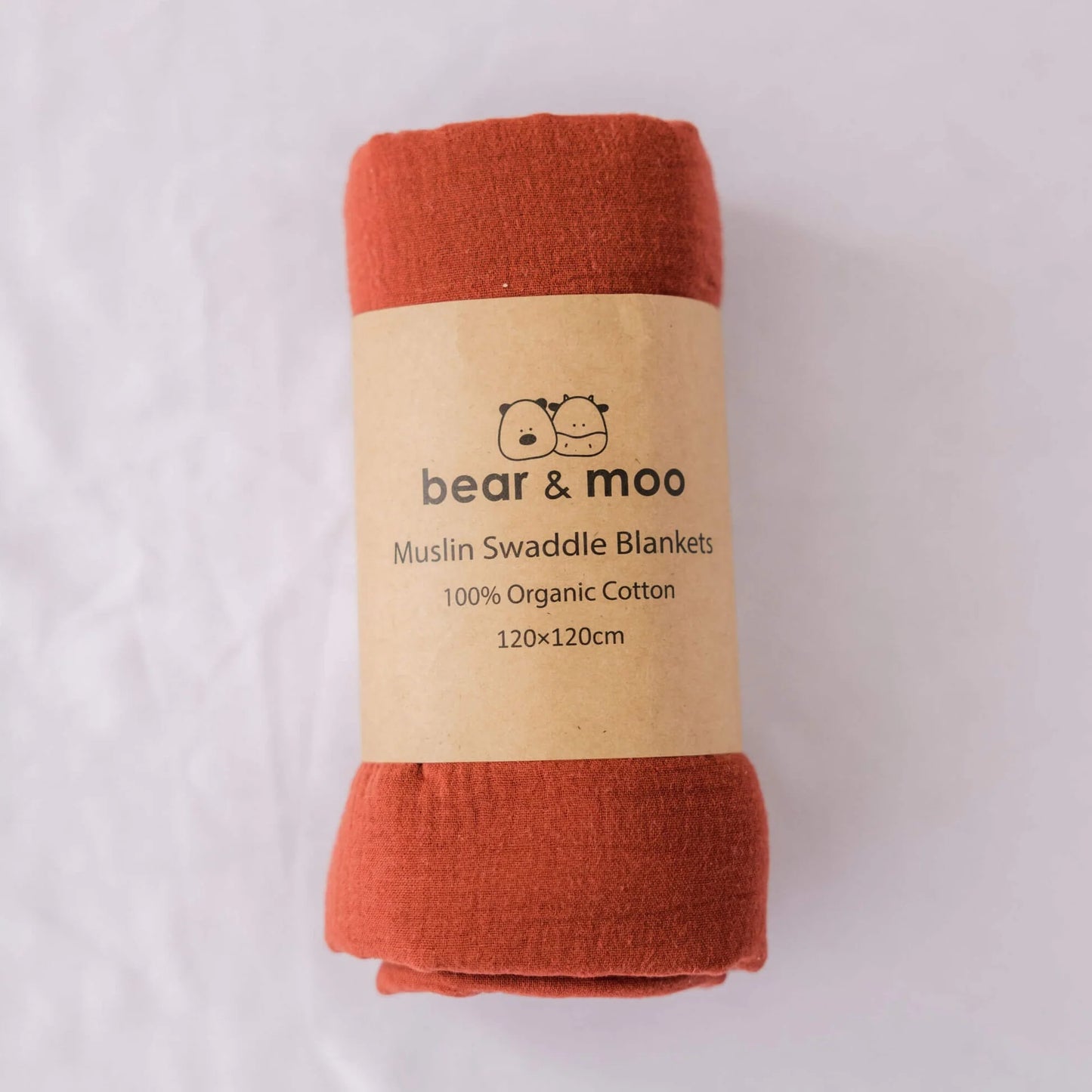 Bear & Moo Muslin Swaddle Blanket