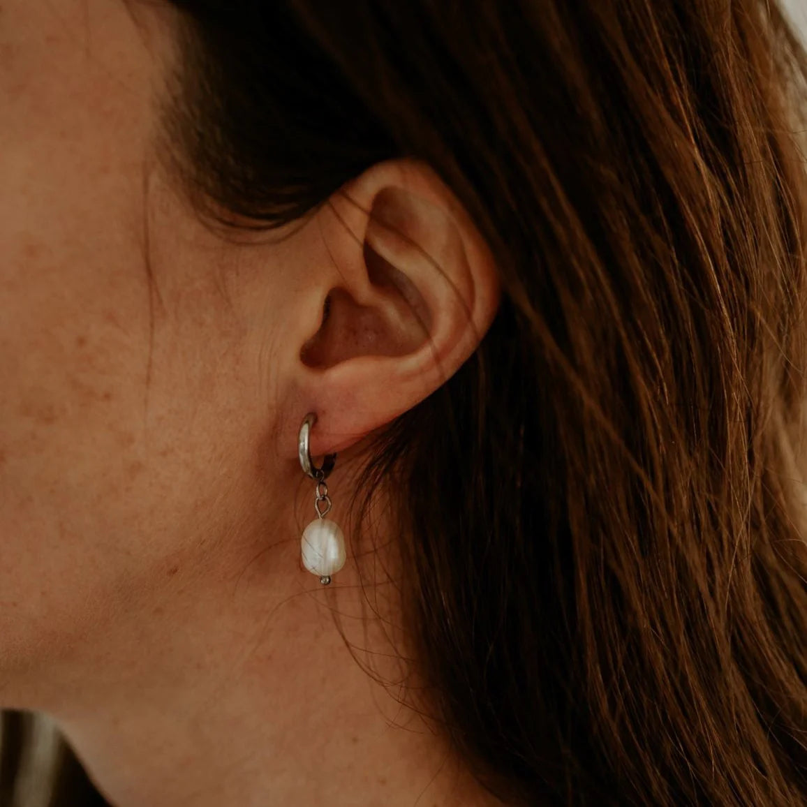 Katy B Pearl Hoop Earrings