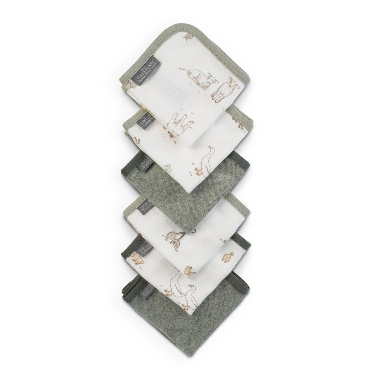 Little Linen Toweling Washer 6 pk | Farmyard Lamb