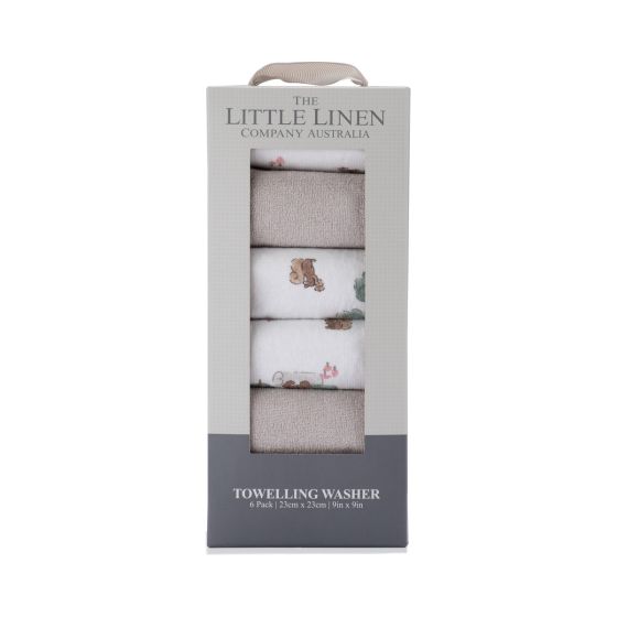 Little Linen Toweling Washer 6 pk | Willow Bear
