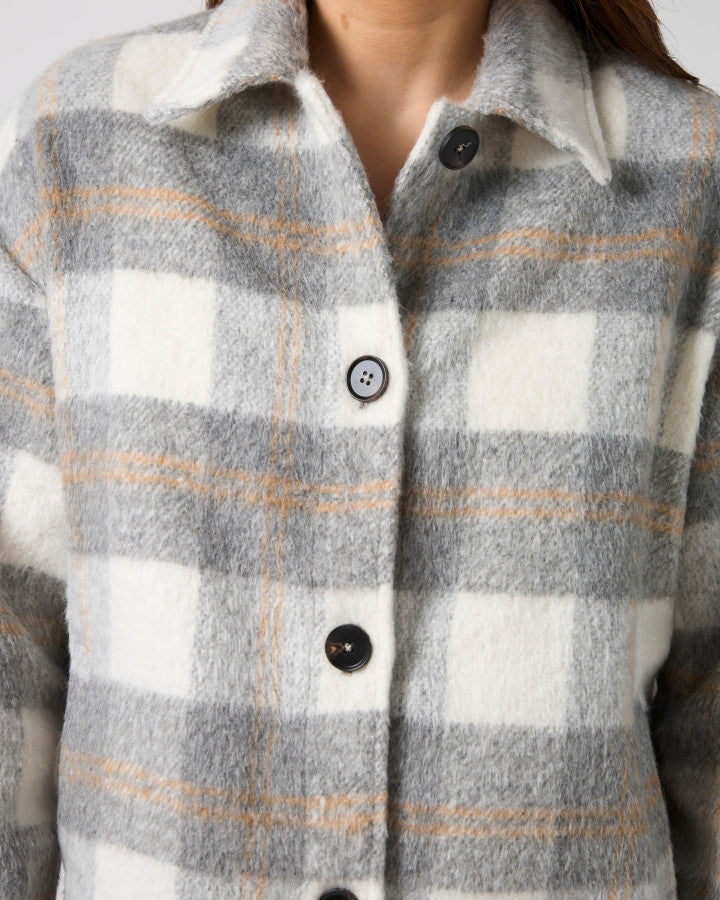 Stella + Gemma Paige Shacket | Charcoal Check