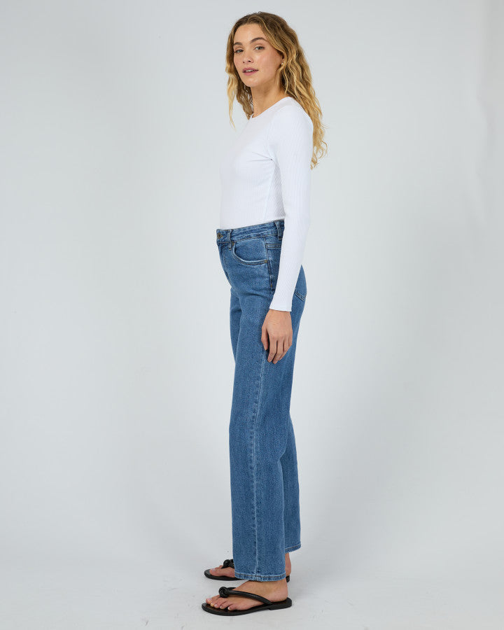Silent Theory Long Sleeve Rib Tee - White
